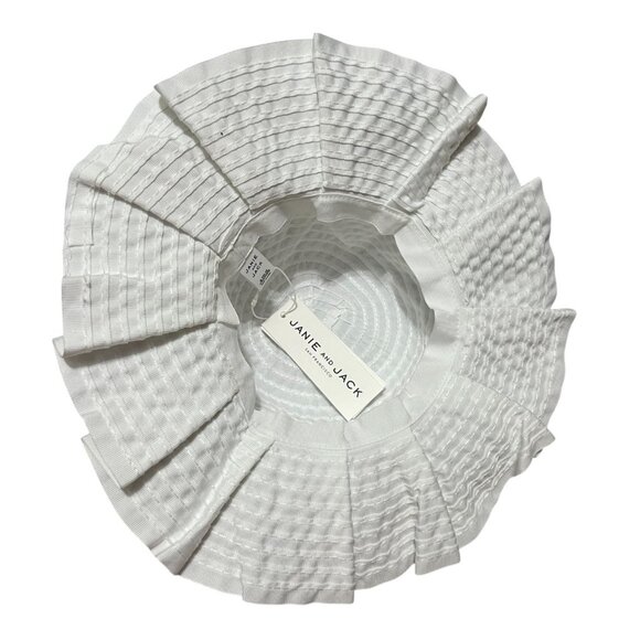 Janie & Jack Wide Rimmed Bow Front Textured Easter Summer Hat Sz 3-6 Months Girl - Picture 4 of 6